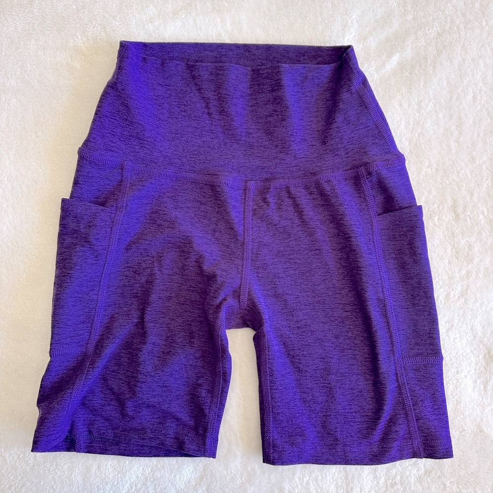 Beyond Yoga Spacedye Take Me Higher Biker Shorts w/ Pockets - S